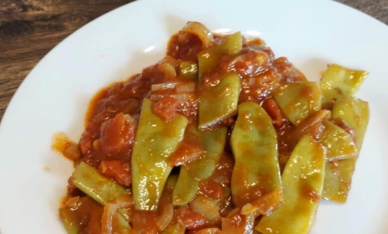 Stangbønner i tomatsauce