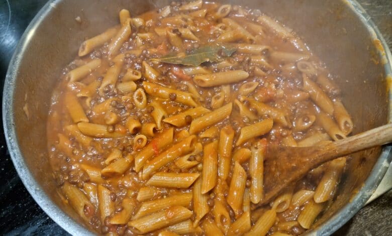 Pasta og linser