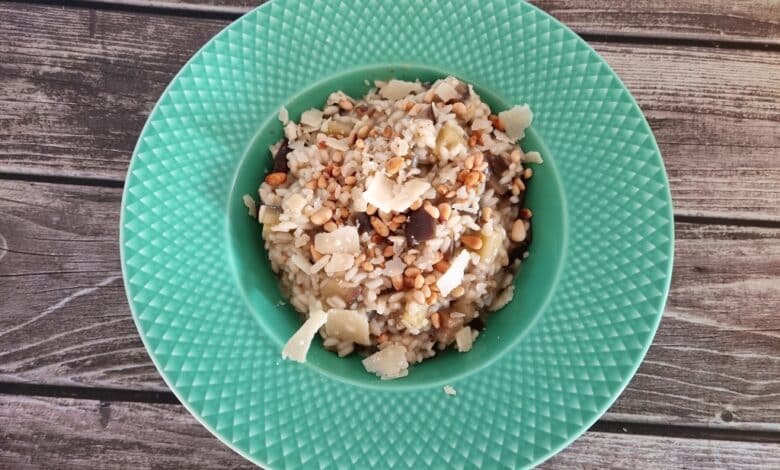 Risotto med aubergine